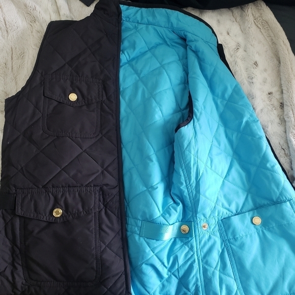 RALPH LAUREN WOMEN EQUESTRIAN REVERSIBLE QUILTED VEST BLACK TURQUOISE SM… - Picture 11 of 15